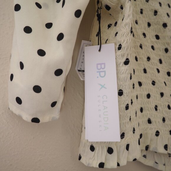 !! NWT BP. x Claudia Sulewski Polka Dot Print Smocked Top sz 1X - Picture 5 of 5